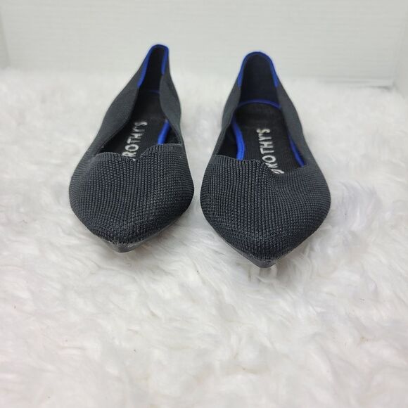 Rothy's The Point Womens Size 6 Black Pointed Toe Ballet Flats Sustainable Knit - Picture 2 of 10